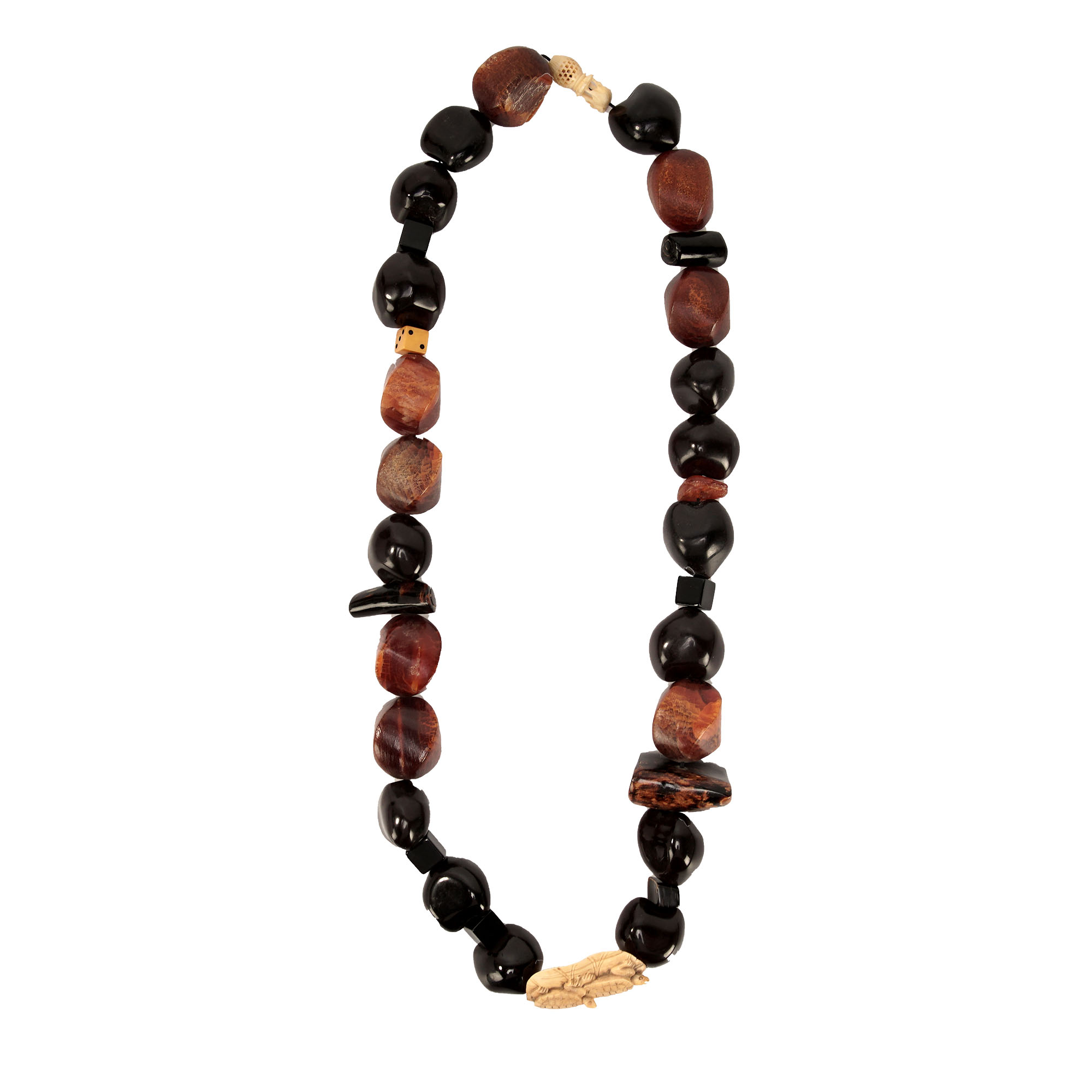 Untitled-3_0000_Custom Made Petrified Wood Amber Necklace with Netsuke.jpg