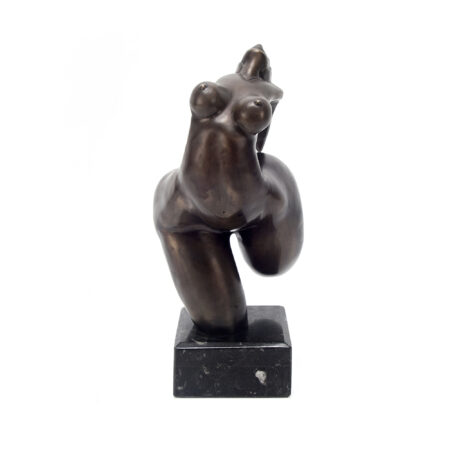 Modernist Brutalist Bronze Nude/Torso Sculpture Of A Muse