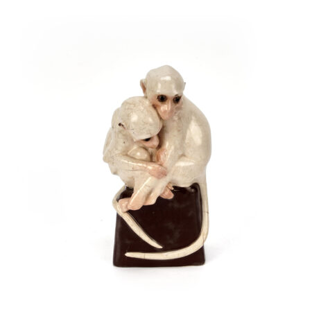 Rare Antique Wiener Werkstatte Austria Duo Monkey Figural Lamp