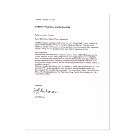 sax_provenance_letter