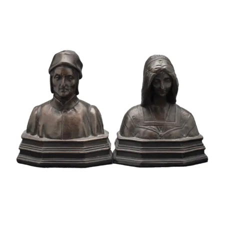 Early 19th C. Bookends of Dante and Beatrice